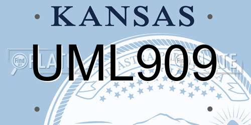 UML909 Kansas License Plate