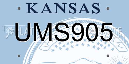 UMS905 Kansas License Plate