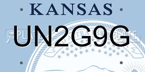 UN2G9G Kansas License Plate