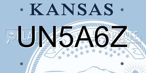 UN5A6Z Kansas License Plate