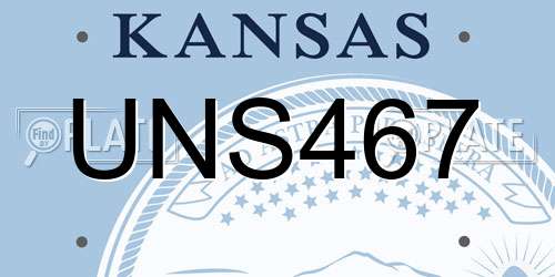 UNS467 Kansas License Plate