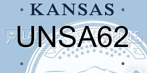 UNSA62 Kansas License Plate