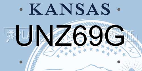 UNZ69G Kansas License Plate