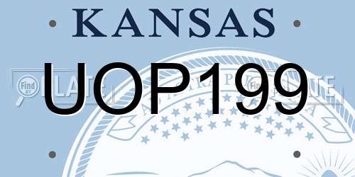 UOP199 Kansas License Plate