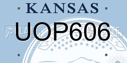 UOP606 Kansas License Plate