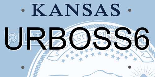 URBOSS6 Kansas License Plate