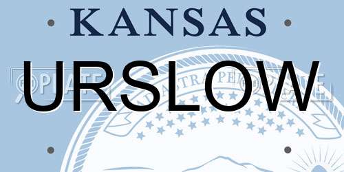 URSLOW Kansas License Plate
