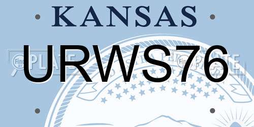 URWS76 Kansas License Plate