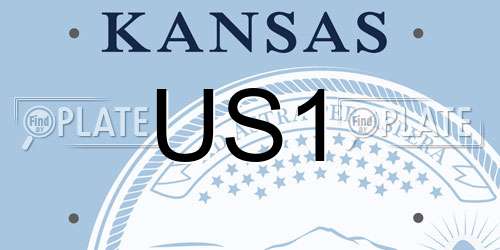US1 Kansas License Plate