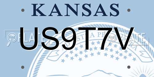 US9T7V Kansas License Plate