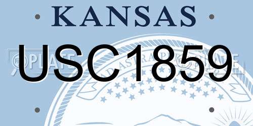 USC1859 Kansas License Plate