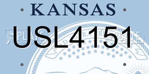USL4151 Kansas License Plate