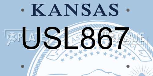 USL867 Kansas License Plate