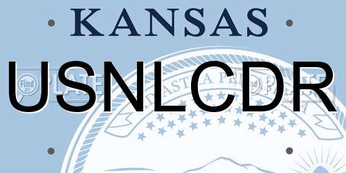 USNLCDR Kansas License Plate