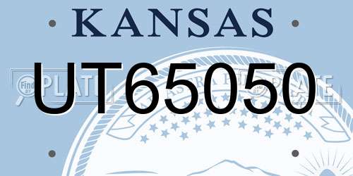 UT65050 Kansas License Plate