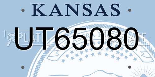 UT65080 Kansas License Plate