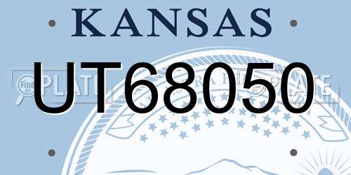 UT68050 Kansas License Plate