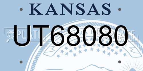UT68080 Kansas License Plate