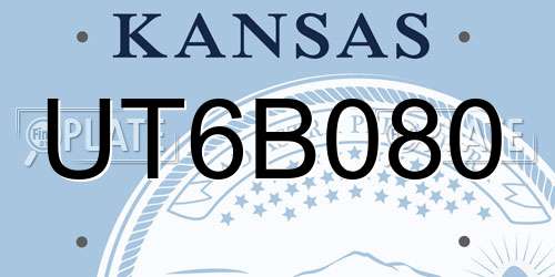 UT6B080 Kansas License Plate