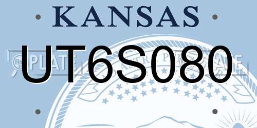UT6S080 Kansas License Plate