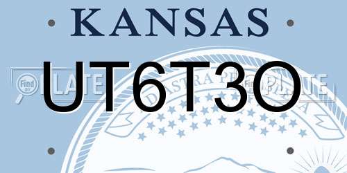 UT6T3O Kansas License Plate