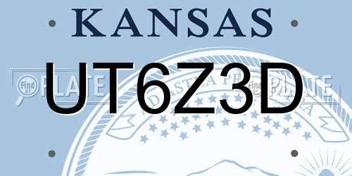 UT6Z3D Kansas License Plate