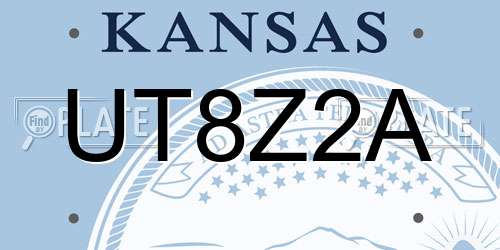 UT8Z2A Kansas License Plate