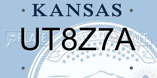 UT8Z7A Kansas License Plate