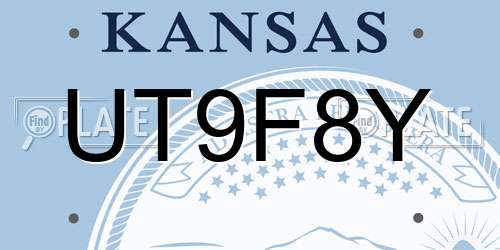 UT9F8Y Kansas License Plate