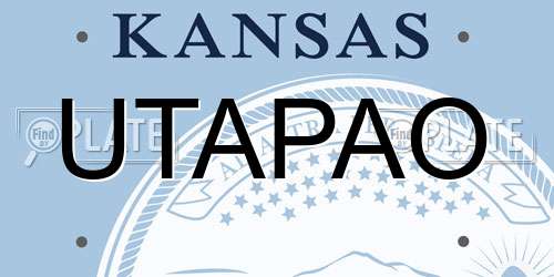 UTAPAO Kansas License Plate