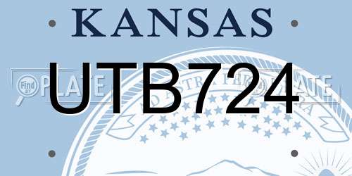 UTB724 Kansas License Plate