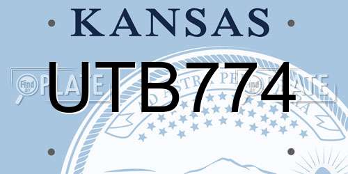 UTB774 Kansas License Plate