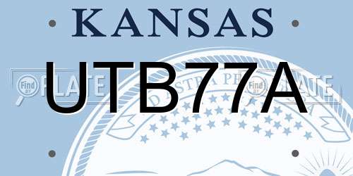 UTB77A Kansas License Plate