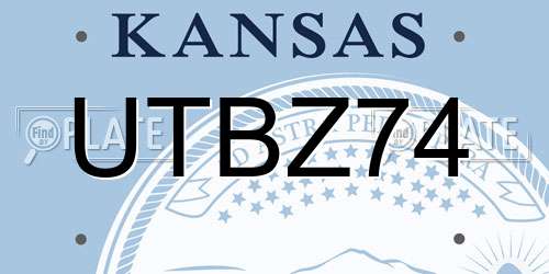 UTBZ74 Kansas License Plate