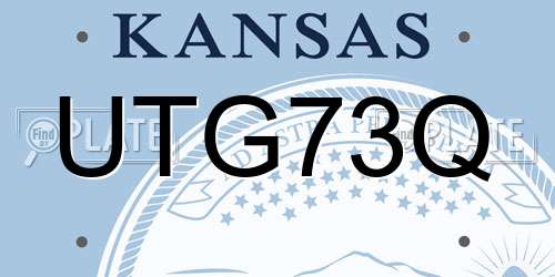 UTG73Q Kansas License Plate