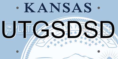 UTGSDSD Kansas License Plate