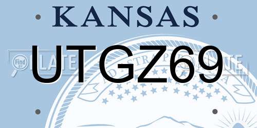 UTGZ69 Kansas License Plate