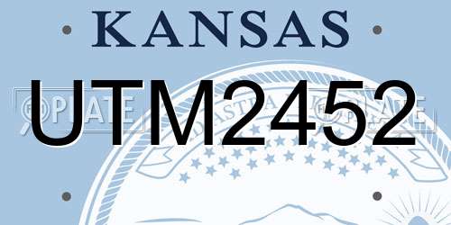 UTM2452 Kansas License Plate