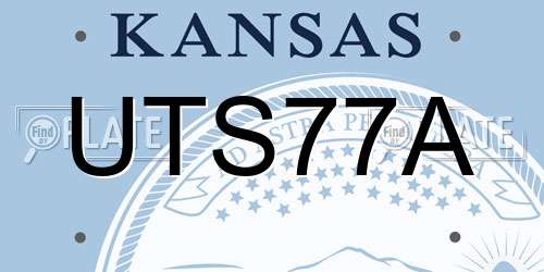 UTS77A Kansas License Plate