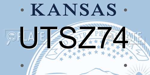 UTSZ74 Kansas License Plate