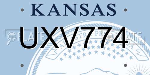 UXV774 Kansas License Plate