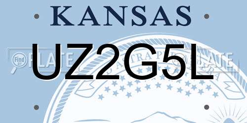 UZ2G5L Kansas License Plate