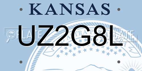 UZ2G8L Kansas License Plate