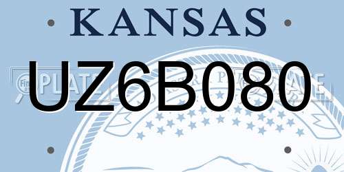 UZ6B080 Kansas License Plate