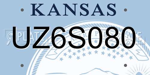 UZ6S080 Kansas License Plate