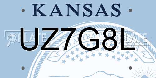 UZ7G8L Kansas License Plate