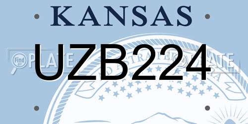 UZB224 Kansas License Plate