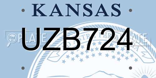 UZB724 Kansas License Plate