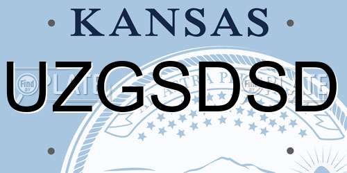 UZGSDSD Kansas License Plate