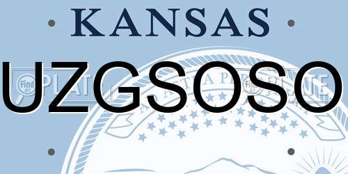 UZGSOSO Kansas License Plate